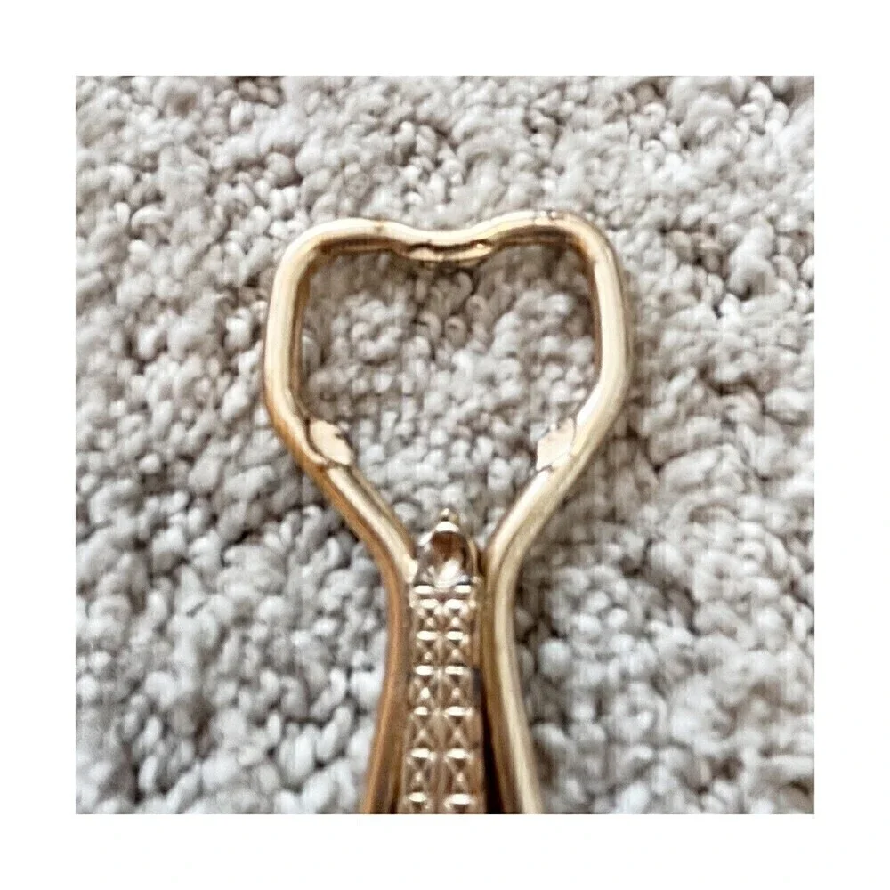Vintage Eiffel Tower Bottle Opener Gold Green Gem Faux Emerald Paris France